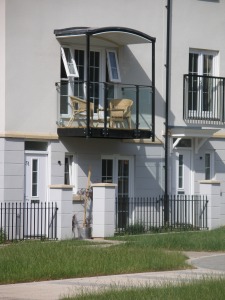 Modern terrace house with balcony