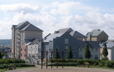 group of flats and houses